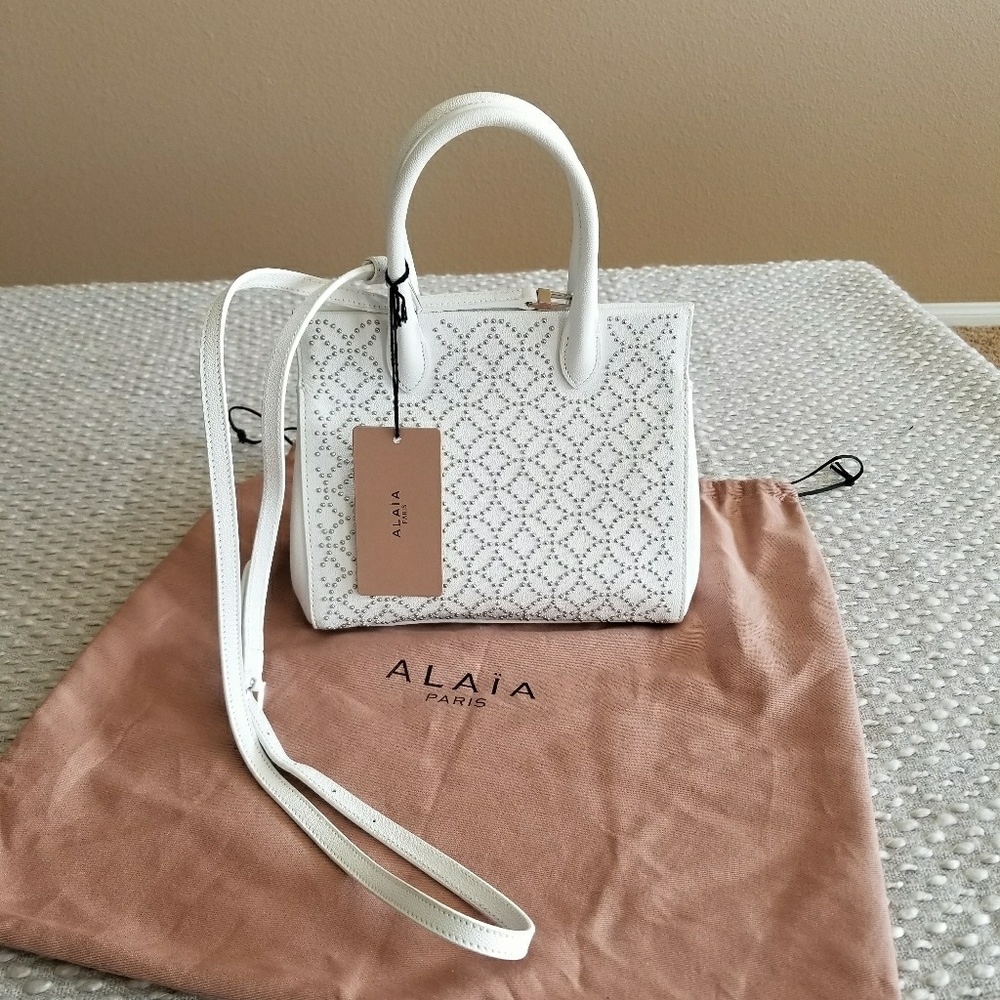 Alaïa White Perforated Leather Mini Bag